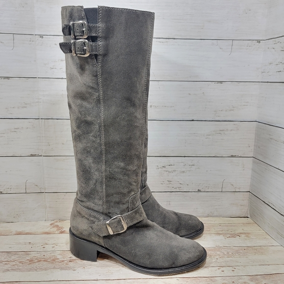 Bettye Muller grey suede tall boots - Picture 6 of 13